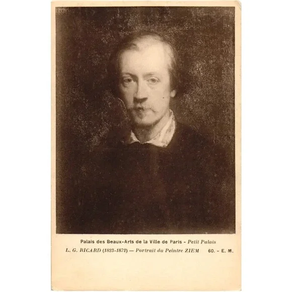 Portrait of the Painter Félix Ziem by Louis Gustave Ricard (1823-1872) Postcard - Picture 1 of 2